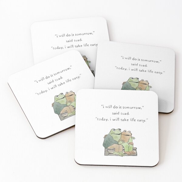 Item preview, Frog and Toad Illustration: Today, I Will Take Life Easy  designed and sold by sumayalovesyou.