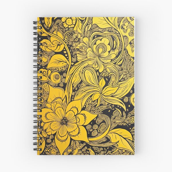 Artikelvorschau, Skurriler und kühner Jasmin – schwarzer und gelber psychedelischer Holzschnitt entworfen und verkauft von curiouserthings.