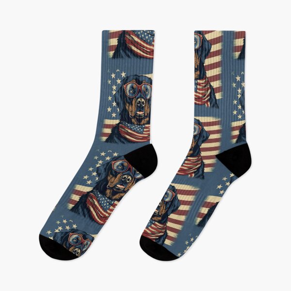 Item preview, Rottweiler with SunGlasses Red White Blue Patriotic American Flag 4th of July designed and sold by Lovedogz4life.