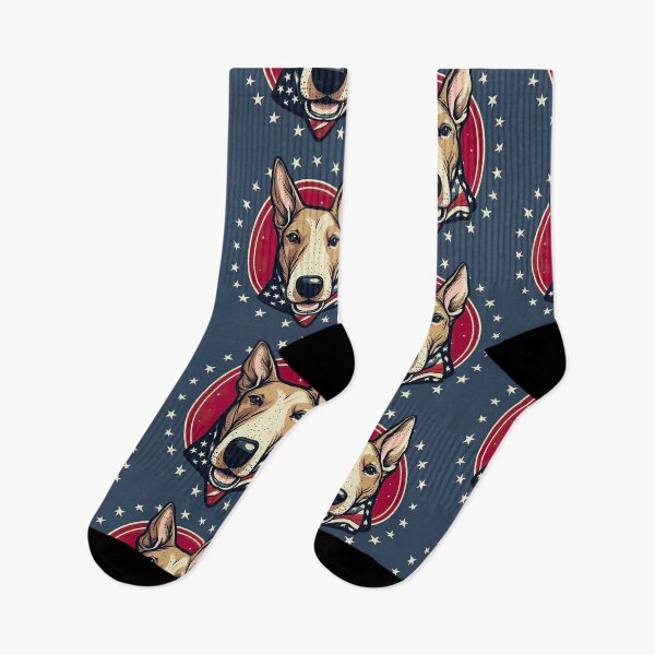 Item preview, Bull Terrier Dog Red White Blue Patriotic American Flag 4th of July designed and sold by Lovedogz4life.