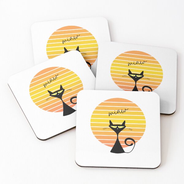 Item preview, Cute Cat With Retro Colorful  sunburst Background designed and sold by alaasobhi.