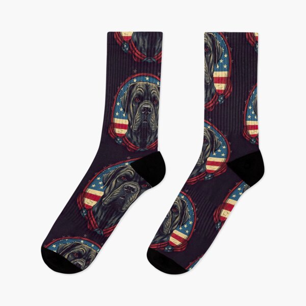 Item preview, Black Cane Corso Dog Red White Blue Patriotic American Flag 4th of July designed and sold by Lovedogz4life.