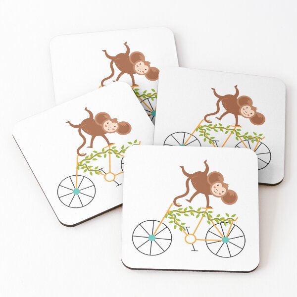 Item preview, Humorous look monkey on bicycle designed and sold by Babasoph.