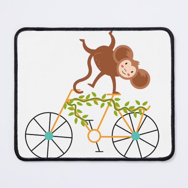 Item preview, Humorous look monkey on bicycle designed and sold by Babasoph.