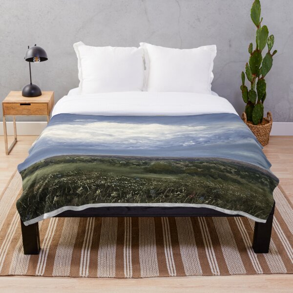 Item preview, Blue Cloud Sky Wildflowers - Pintura al óleo designed and sold by GalleryDigitals.