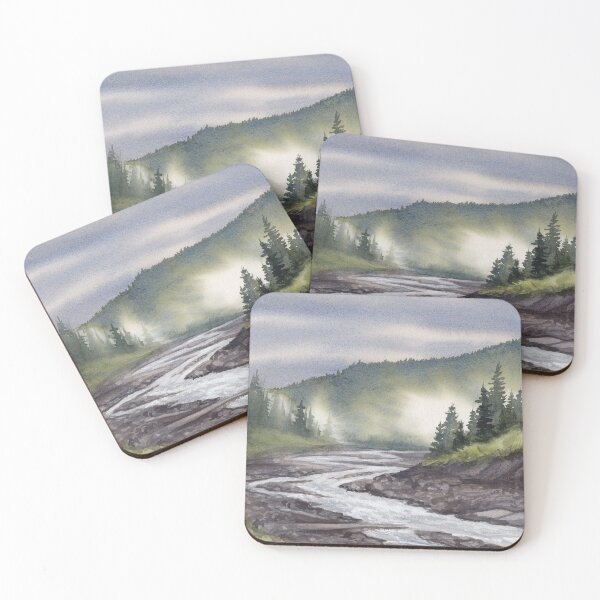 Item preview, "Nisqually River" Watercolor Landscape Painting designed and sold by kilobyte.