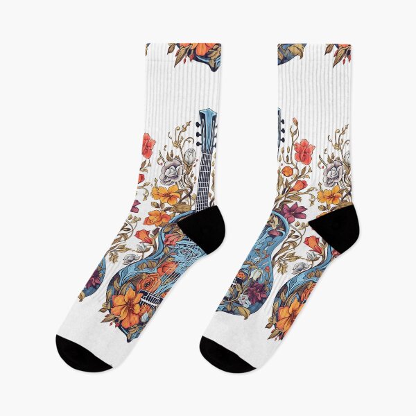 Item preview, Guitar and Botanical Flowers designed and sold by Artimpressionz.