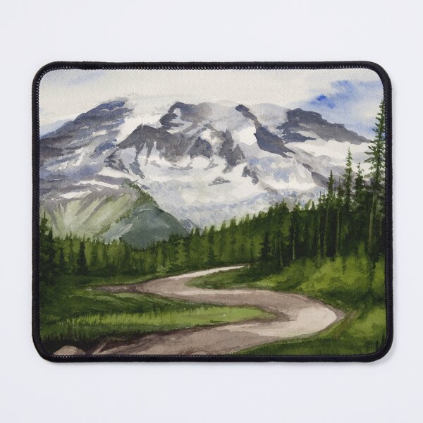 Item preview, "Tahoma Rests" Watercolor Landscape Painting designed and sold by kilobyte.