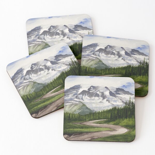 Item preview, "Tahoma Rests" Watercolor Landscape Painting designed and sold by kilobyte.