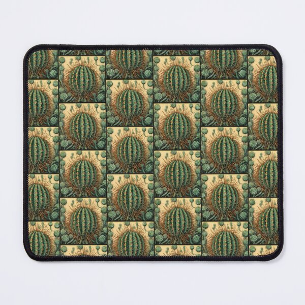 Folk Art Cacti Repeating Tile Pattern Mouse Pad