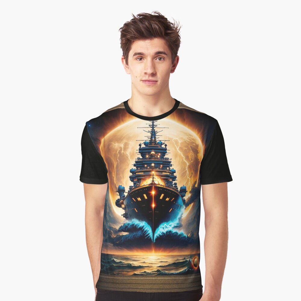 Galactic Ghost Ship Of The Seas Haunting Legend AI Concept Art by Xzendor7 Graphic T-Shirt