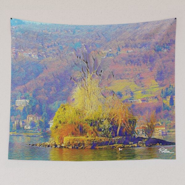 Item preview, LITTLE ISLAND ON LAKE COMO  designed and sold by ArtbyRolleen.
