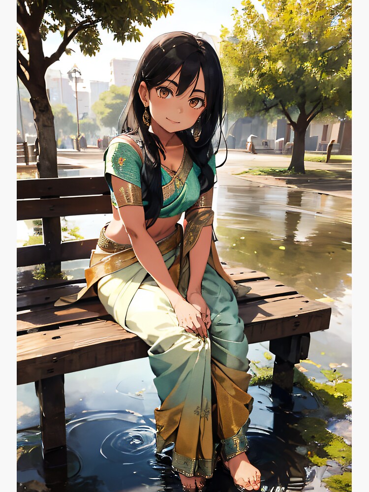 Anime girl in Indian dress : r/AnimeSketch