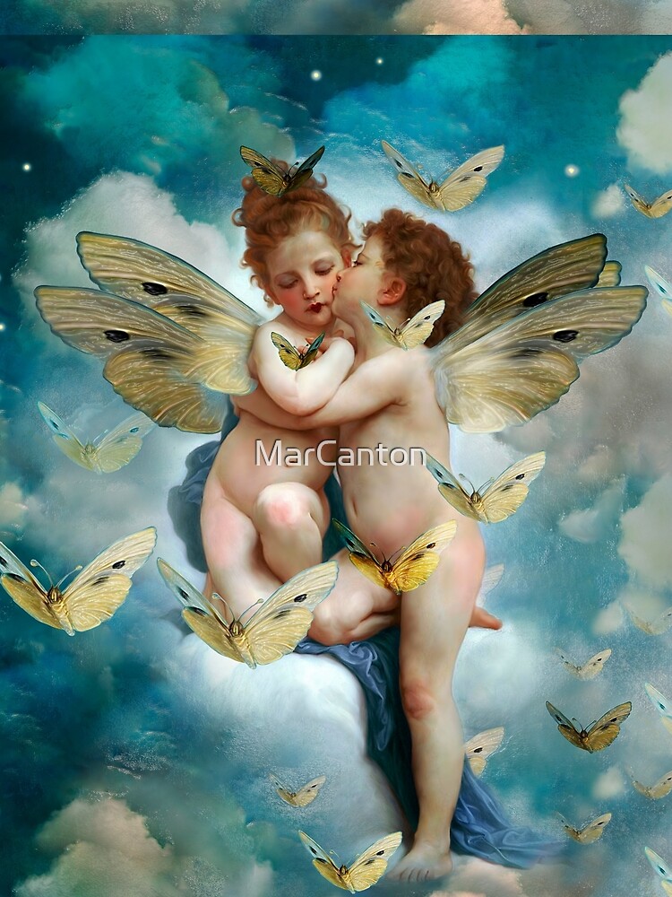 "Angels in love in heaven with butterflies"  by MarCanton