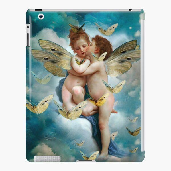 "Angels in love in heaven with butterflies" Funda rígida para iPad