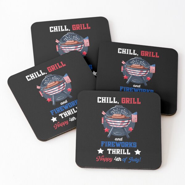 Item preview, Chill Grill and Fireworks Thrill Happy 4th of July Funny designed and sold by lesvalises.