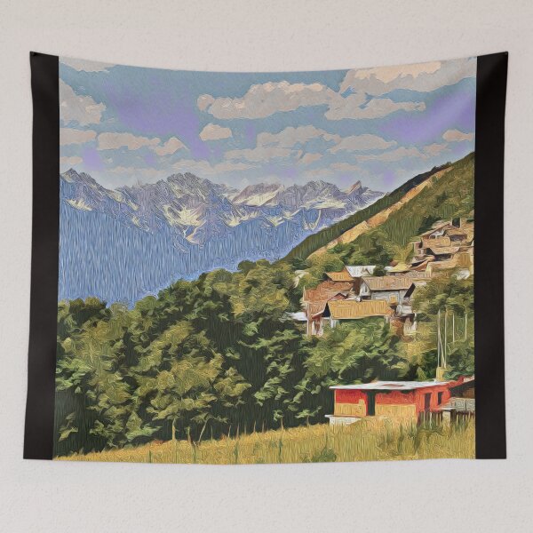 Aperçu de l'œuvre NESTLED IN THE HILLS créée et vendue par ArtbyRolleen.