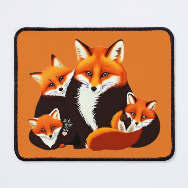 Item preview, Cute Baby Foxes and Mommy Fox - Neutral Orange Background designed and sold by Zeph1.