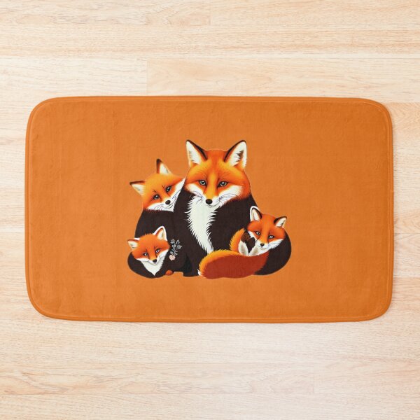 Item preview, Cute Baby Foxes and Mommy Fox - Neutral Orange Background designed and sold by Zeph1.
