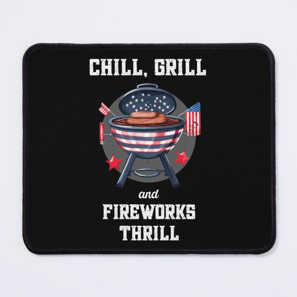 Item preview, Chill Grill and Fireworks Thrill Happy 4th of July Funny Vintage designed and sold by lesvalises.