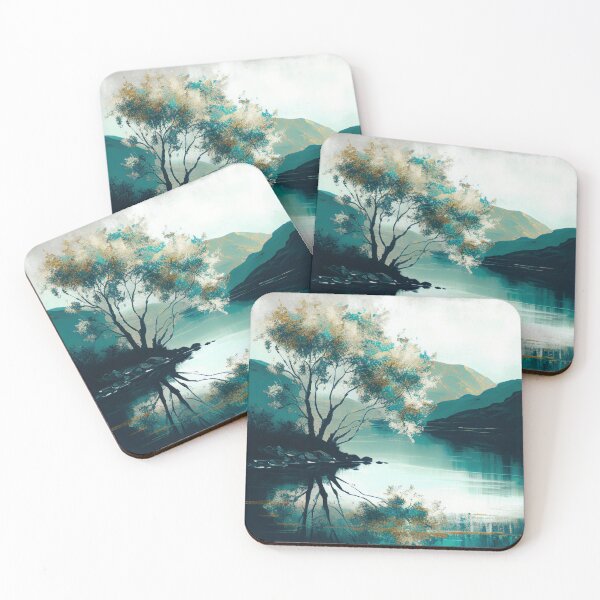Item preview, Gold and Blue Lake Reflections designed and sold by TheArtMage.