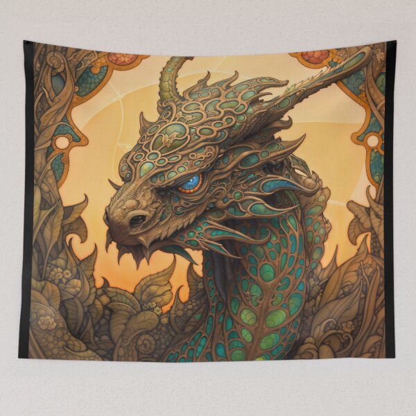 Item preview, Art Nouveau Dragon designed and sold by berubettoart.