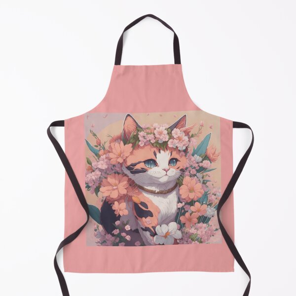 Item preview, Floral Feline Delight: Cute Cat with Flowers designed and sold by Angelle55.