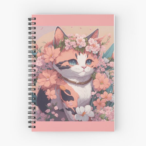 Item preview, Floral Feline Delight: Cute Cat with Flowers designed and sold by Angelle55.