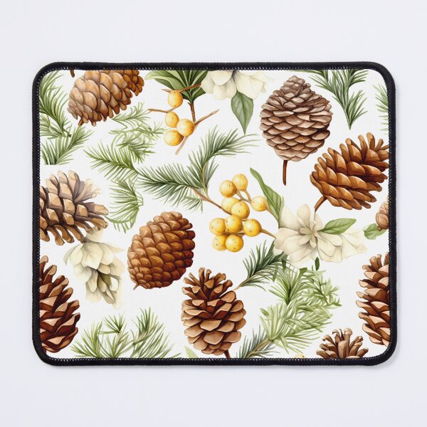 Item preview, Naturecore Pine Cones Pattern: Cute Mossy Green Berries & Branches designed and sold by GiveMeMood.