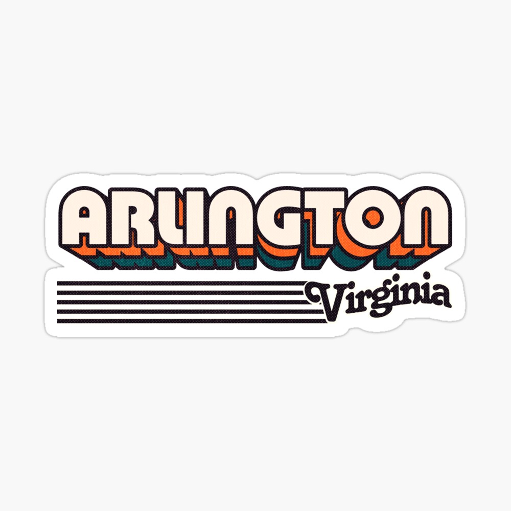 Arlington, Virginia | Retro Stripes Sticker
