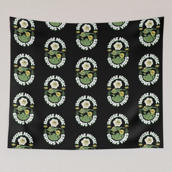 Item preview, HOUSE MUSIC  - Grows Vibes (White/Green/Yellow)  designed and sold by Discothreadz.