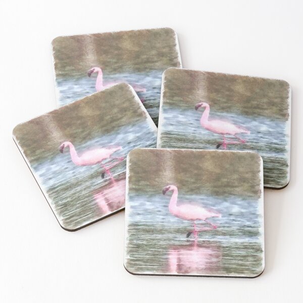 Item preview, Lesser Flamingo Watercolor designed and sold by taiche.