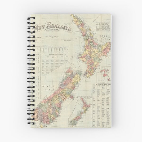Item preview, Vintage Map of New Zealand (1906) designed and sold by BravuraMedia.