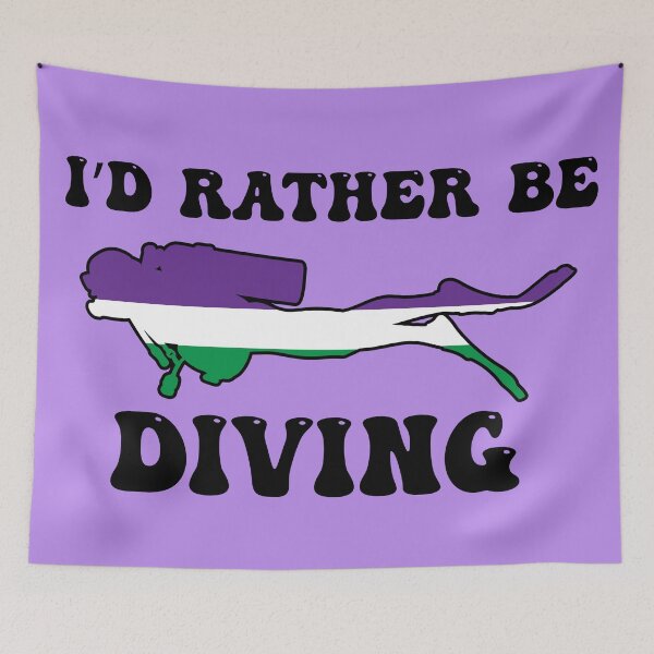 Item preview, I'd Rather Be Diving: Genderqueer Pride designed and sold by Zia Frazier.
