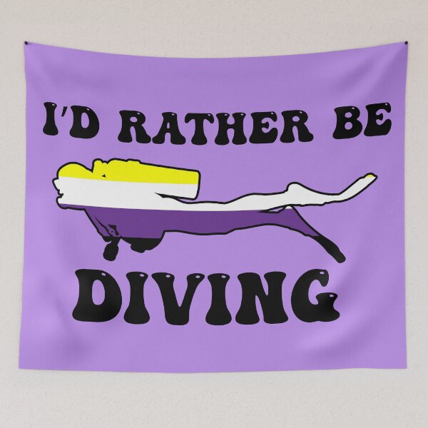Item preview, I'd Rather Be Diving: Nonbinary Pride designed and sold by Zia Frazier.