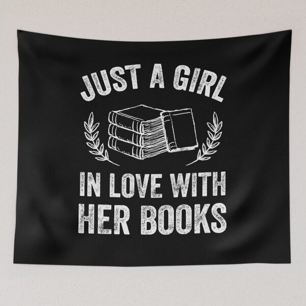 Item preview, Just A girl in love with her books - funny reading girl designed and sold by Captain Mood.