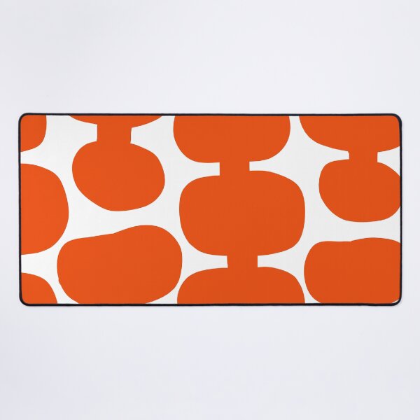 Aperçu de l'œuvre Motif moderne emblématique du milieu du siècle en blanc et orange créée et vendue par Deutschic.