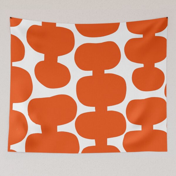 Item preview, Iconic Mid Century Modern Pattern in White and Orange designed and sold by Deutschic.