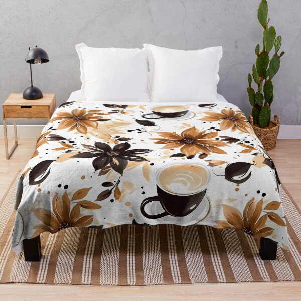 Item preview, Floral Coffee Cup Seamless Pattern - Art Prints and More designed and sold by GiveMeMood.
