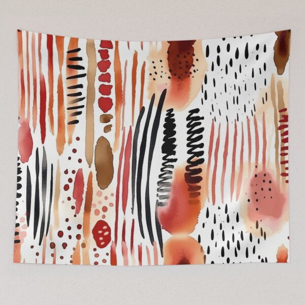 Item preview, Pinkish brown boho watercolor animal print pattern designed and sold by DaisyMarroquin.