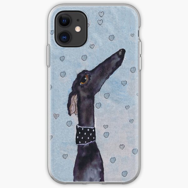 GREYHOUND LOVE g294heart iPhone Soft Case