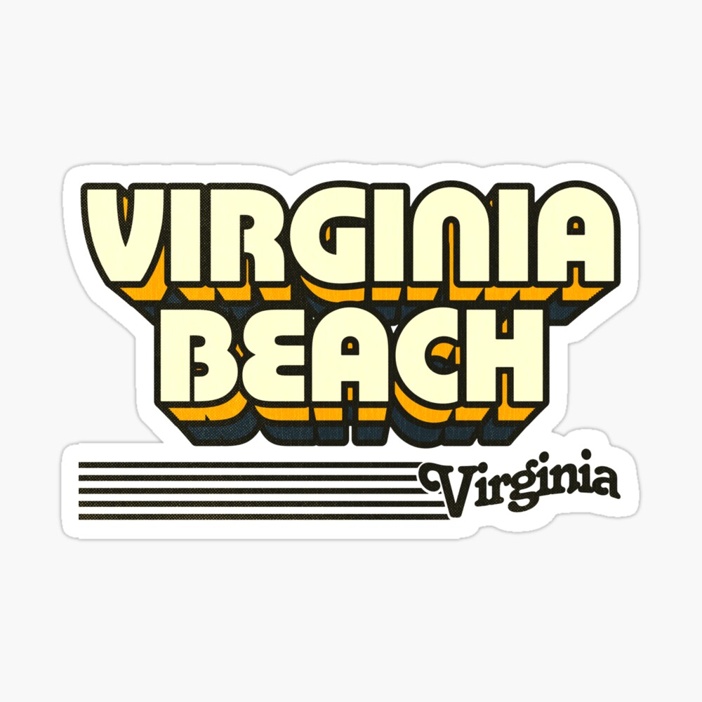 Virginia Beach, Virginia | Retro Stripes Sticker