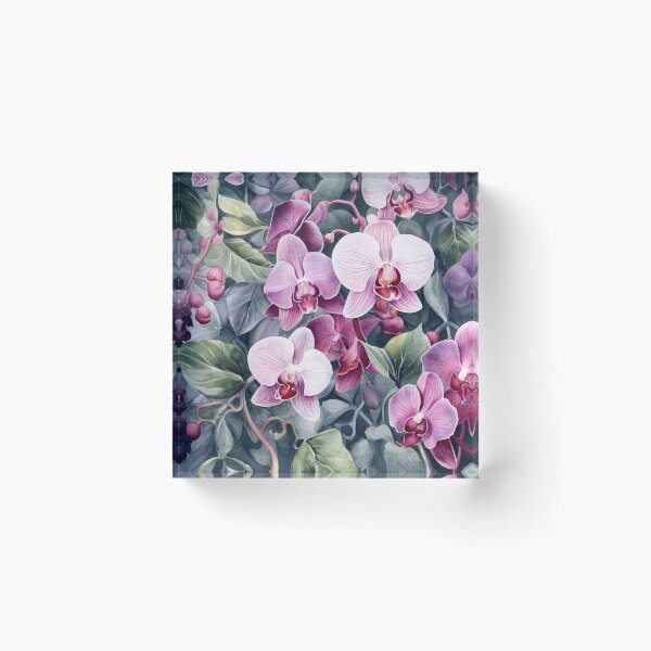 Item preview, In the forest Watercolor Orchid pattern designed and sold by DaisyMarroquin.