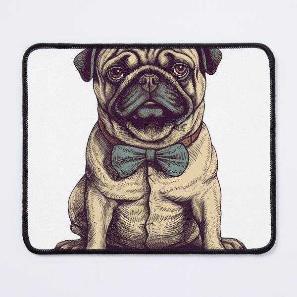 Item preview, artworks Vintage Dog masterpiece artwork - Classy Canine Decor for Pug designed and sold by DooodleGod.