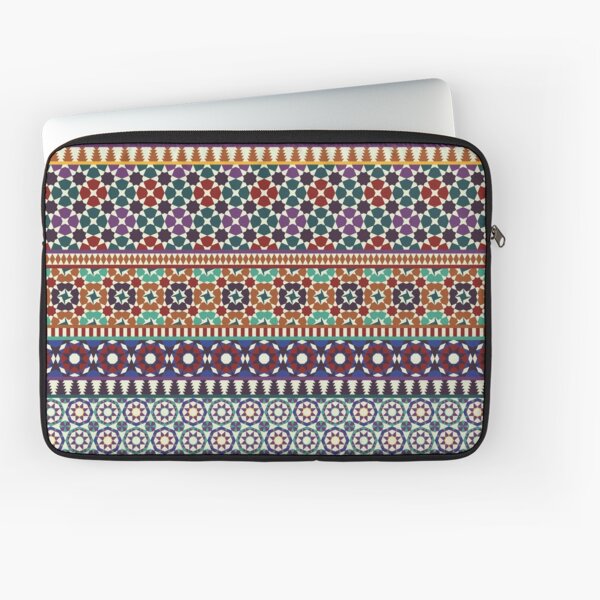 Alhambra Tessellations - red, blue and purple Laptop Sleeve