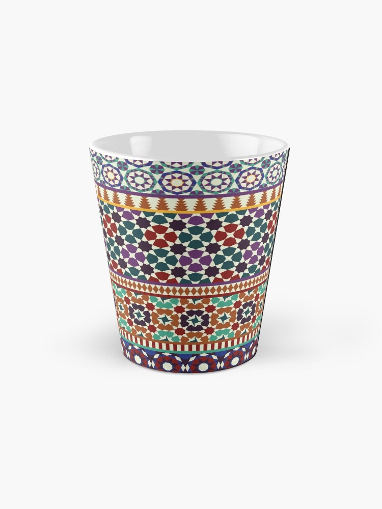 Thumbnail 2 of 4, Coffee Mug, Alhambra Tessellations - red, blue and purple designed and sold by Cecca-Designs.