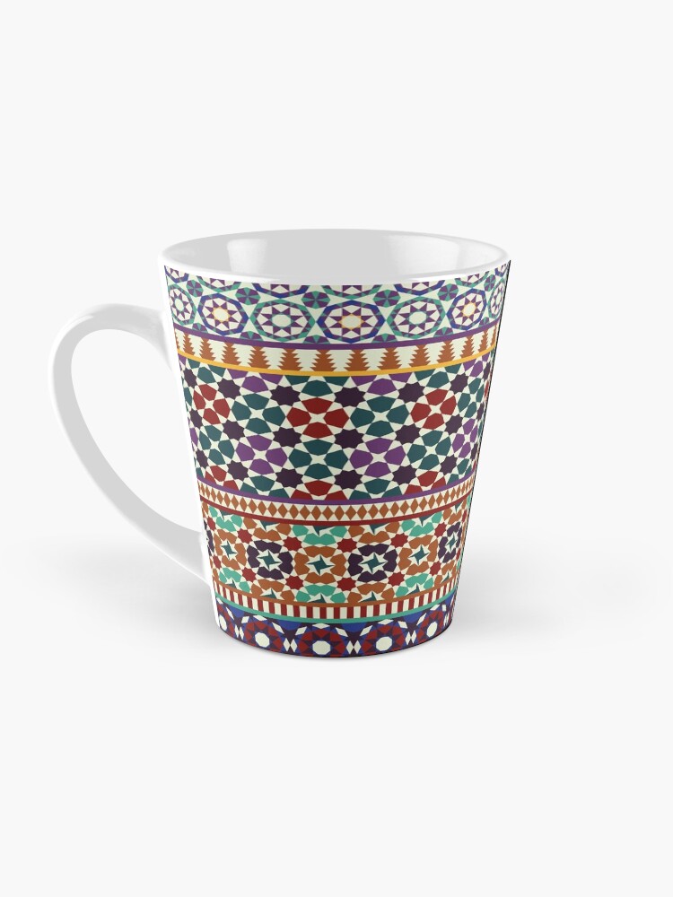 Thumbnail 3 of 4, Coffee Mug, Alhambra Tessellations - red, blue and purple designed and sold by Cecca-Designs.
