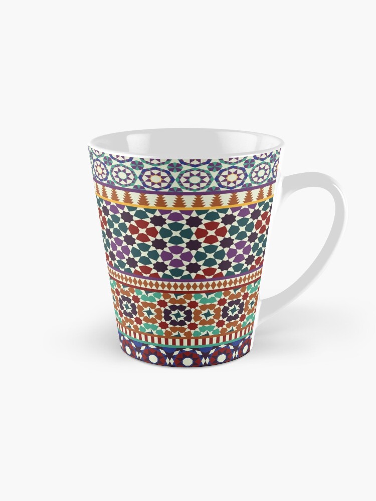 Thumbnail 1 of 4, Coffee Mug, Alhambra Tessellations - red, blue and purple designed and sold by Cecca-Designs.