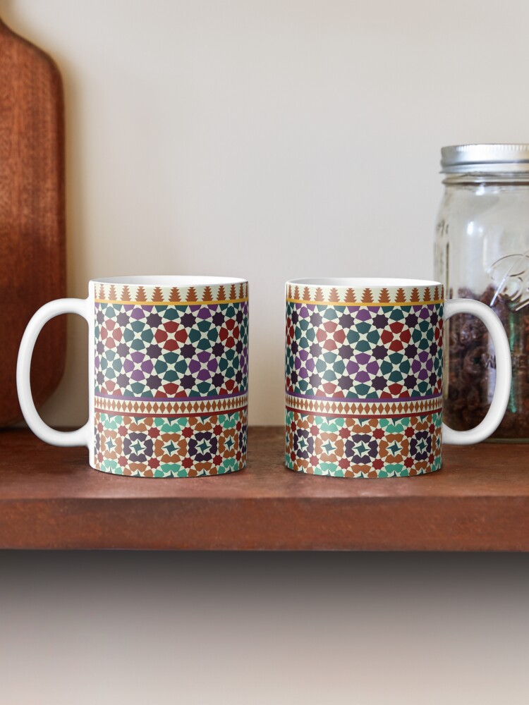Alternate view of Alhambra Tessellations - red, blue and purple Coffee Mug