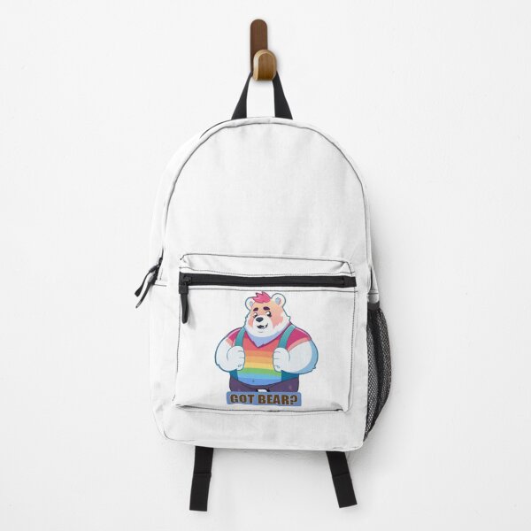 Item preview, "GOT BEAR?" a cartoon bear wearing a PRIDE rainbow shirt designed and sold by RuNT3ntertained.